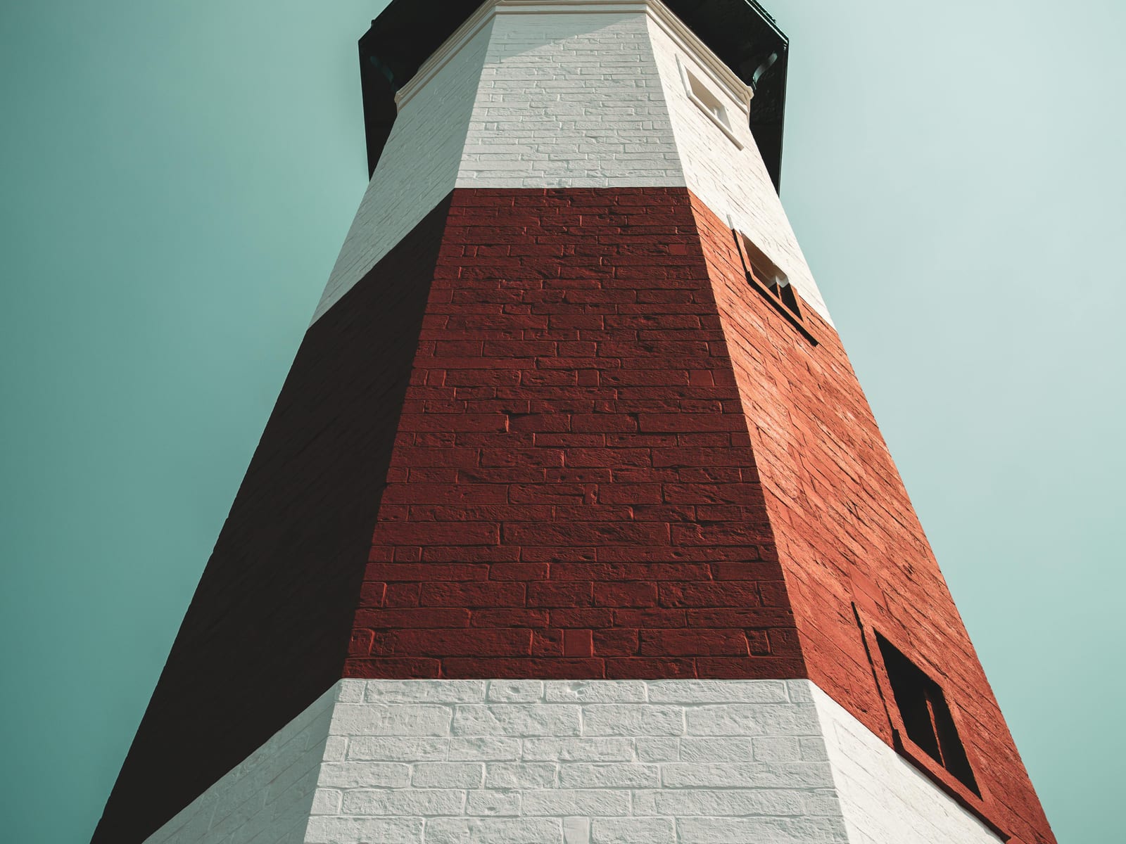 Montauk Point Lighthouse tower against clear sky