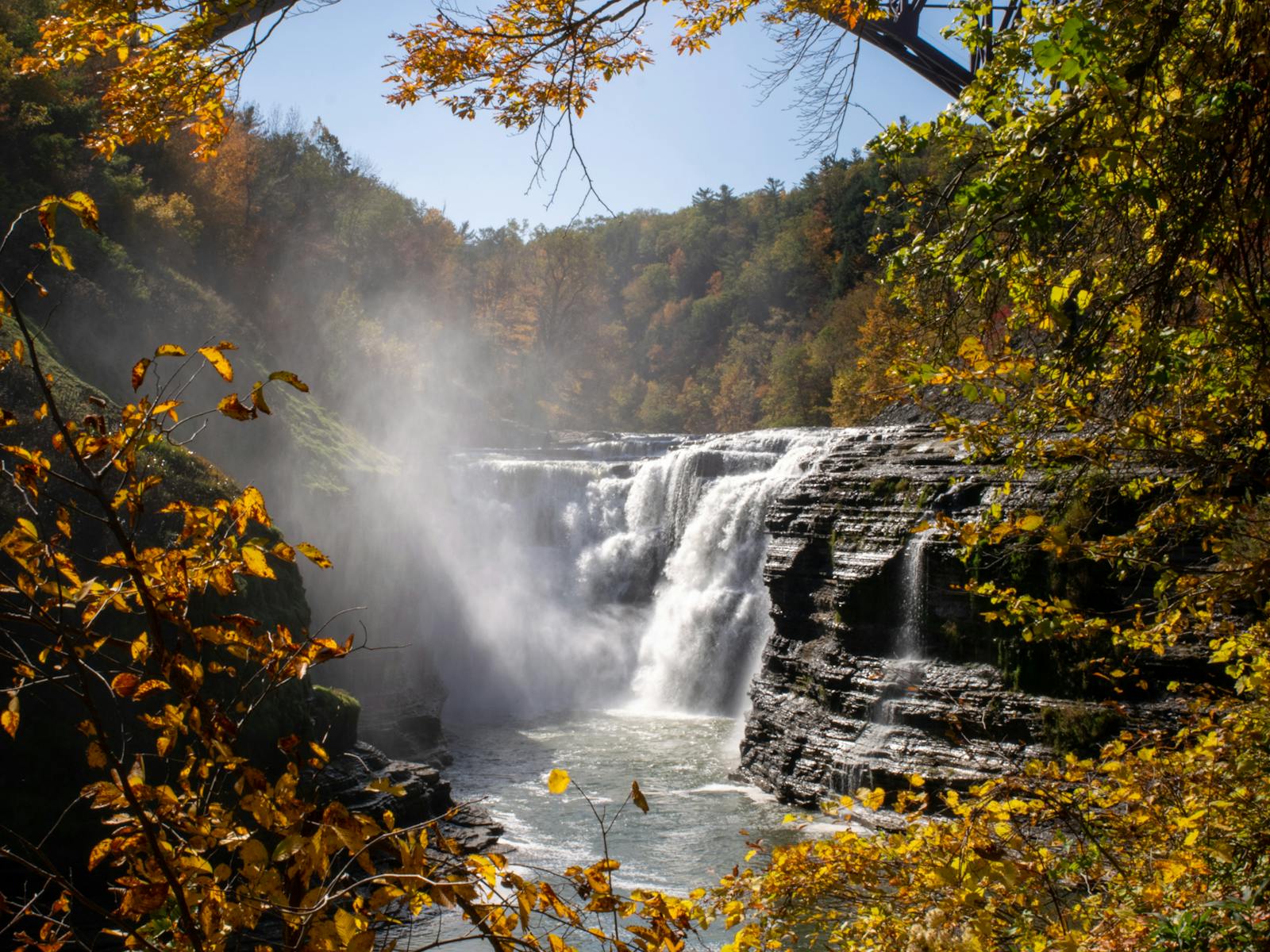 Autumn waterfall view at Letchworth State Park for Western New York park planning